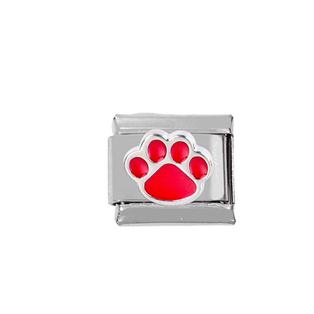 Wholesale 5pcs Italian Charm Bracelet Charm Module Stainless Steel Puppy Bracelet 9mm DIY Pattern Free Stitching Detachable Composable Bracelet ACC-BT-DaLiang007