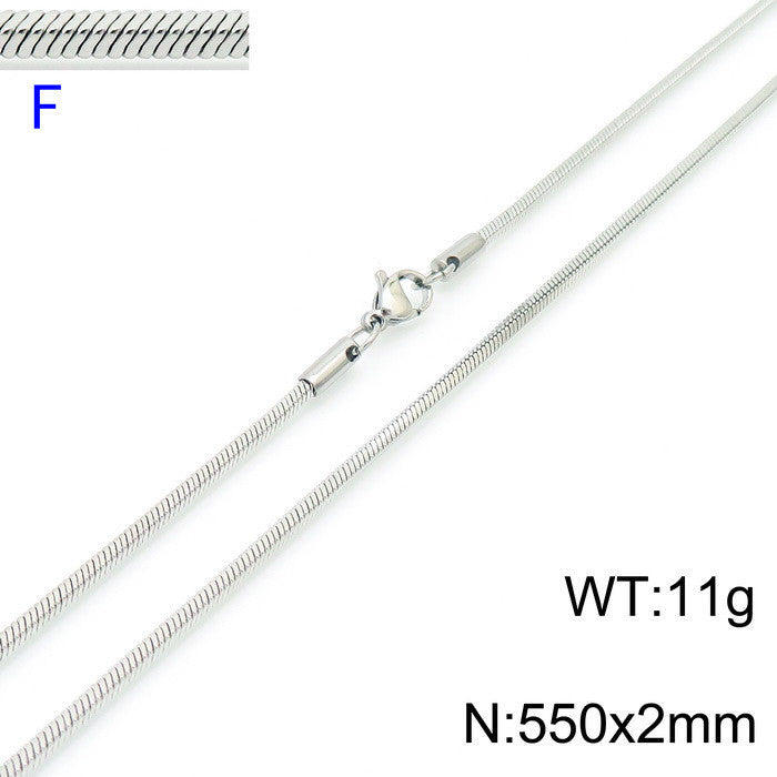 Wholesale 304 Titanium Steel Necklace Square Snake Bone Chain ACC-NE-KaLun004