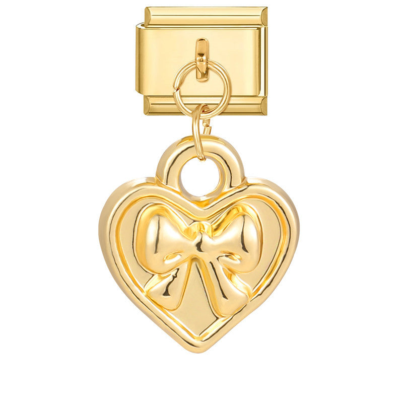 Wholesale Italian Charm Bracelet 9mm DIY Splicing Gold Pendant Titanium Steel Composable Bracelet