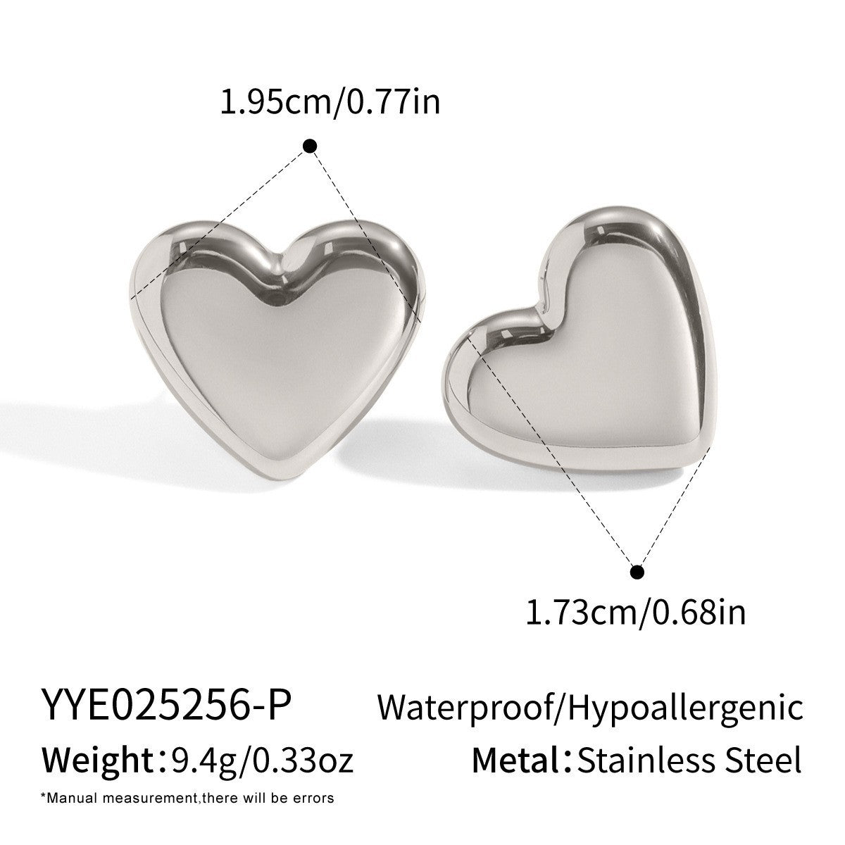 Wholesale Stylish Heart-Shaped Earrings Set PVD Stainless Steel 18K Gold Tone Fashion Accessory for Gift