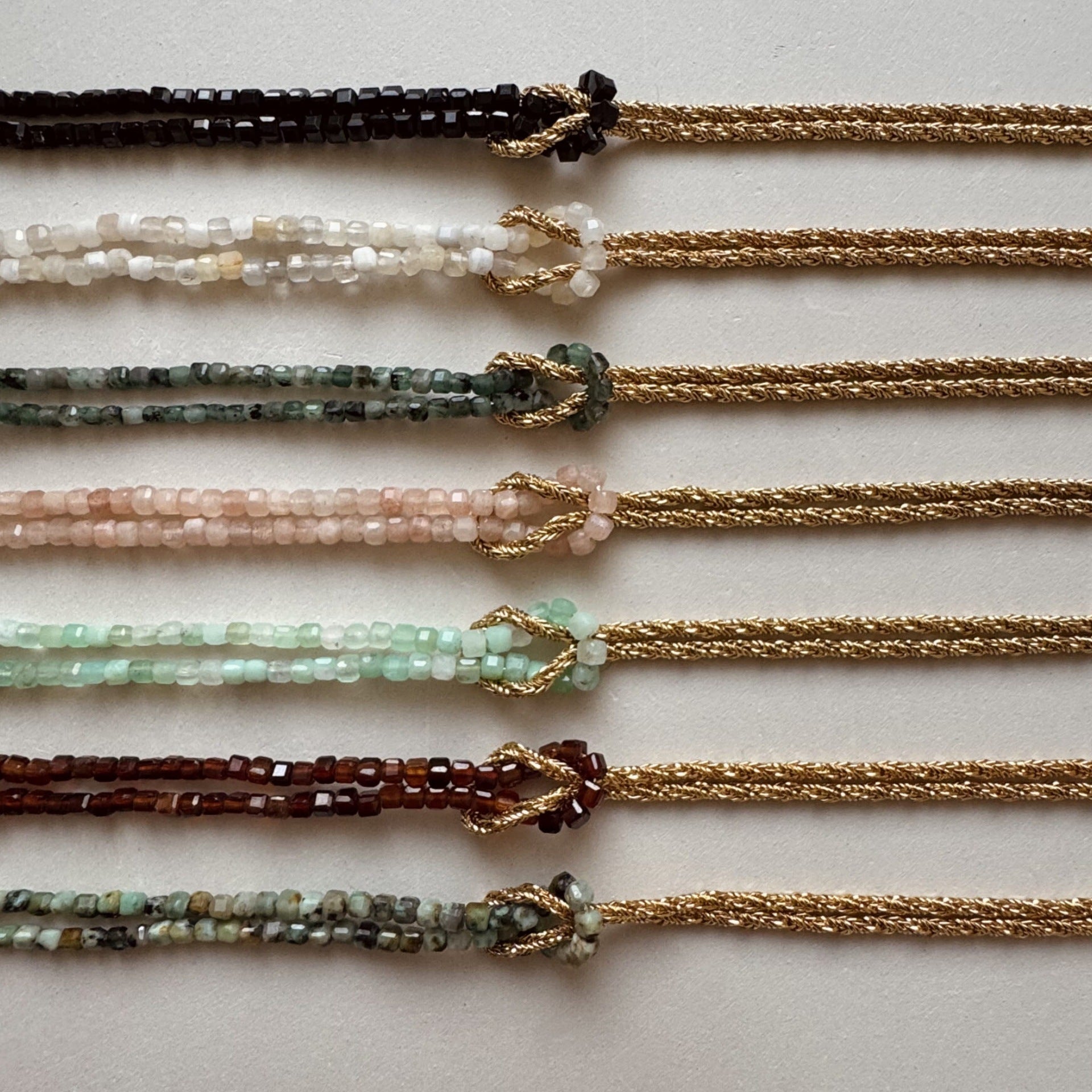 Wholesale Bohemian Retro Natural Stone Woven Bracelet Gold Plated Women S Fashion Accessory