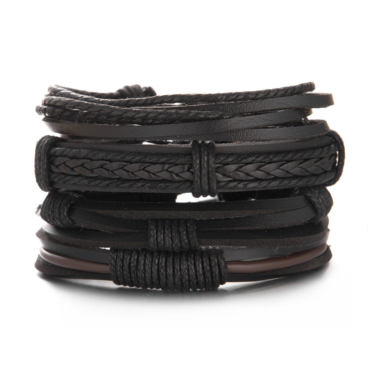 Wholesale  men's beaded leather bracelet  combination bracelet set