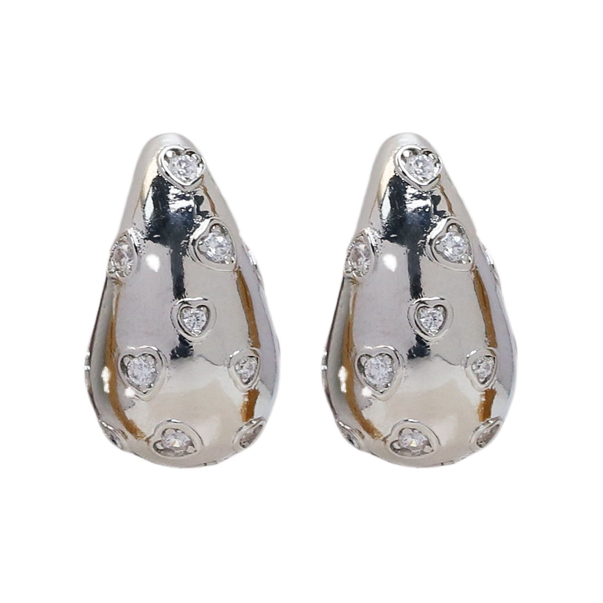 Wholesale  18k Brass Zircon Water Drop Earrings Color Zirconium Fashion Earrings