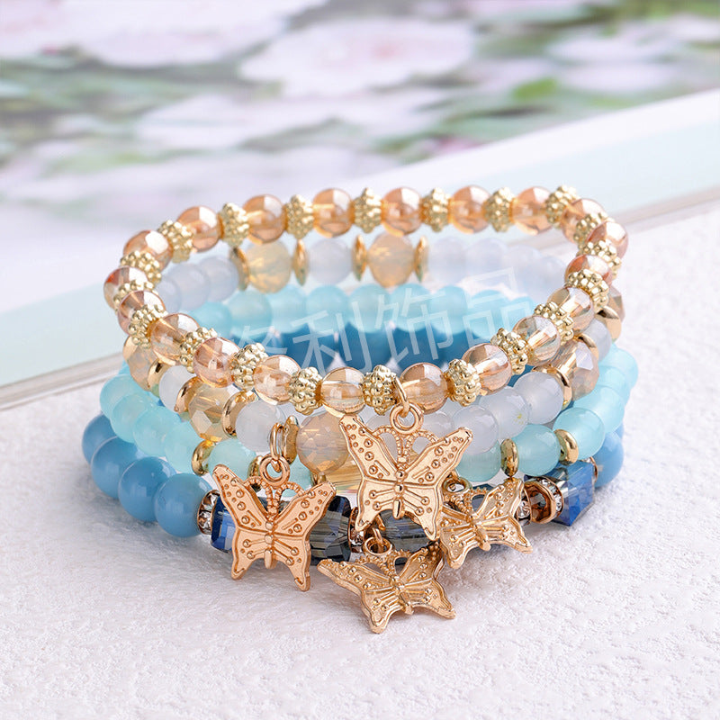 Wholesale Multi-layer Creative Bohemian Butterfly Crystal Beaded Bracelet ACC-BT-FengLi004