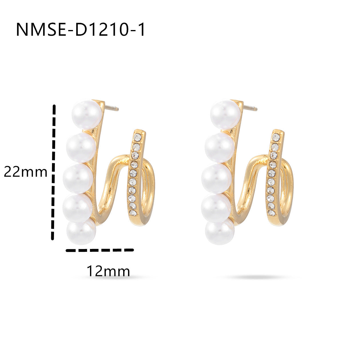 Wholesale  Light Luxury Gold Pearl Stainless Steel Earrings