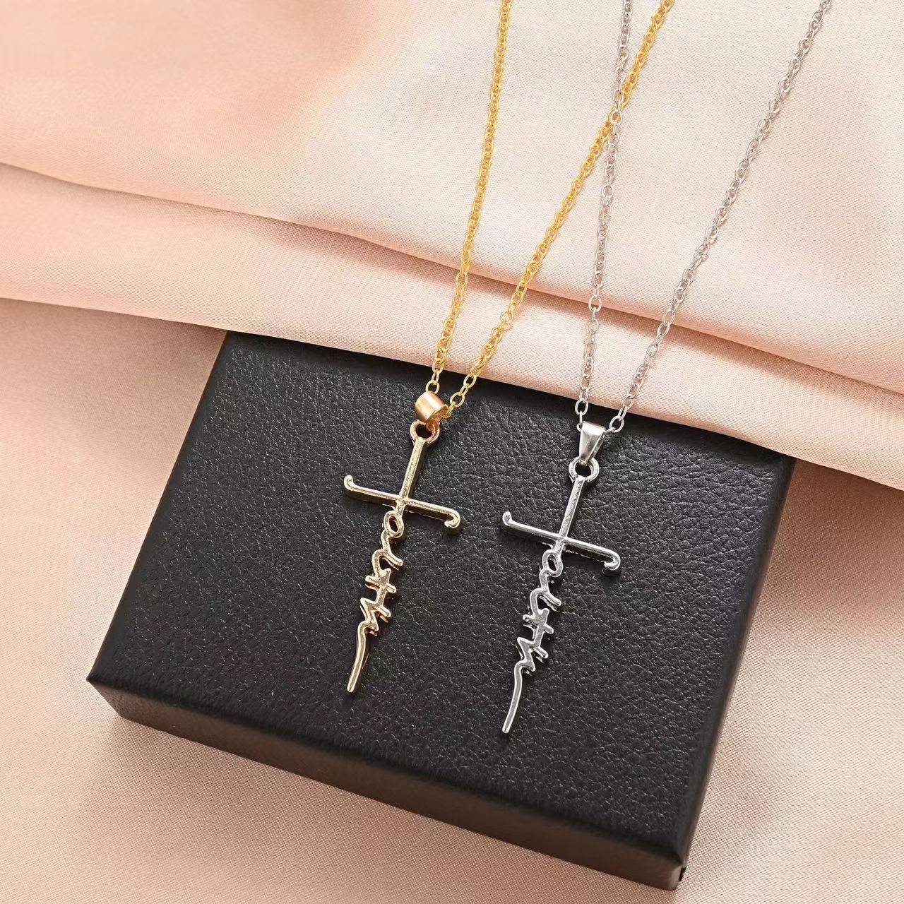 Wholesale Cross  alloy popular fashion pendant necklace