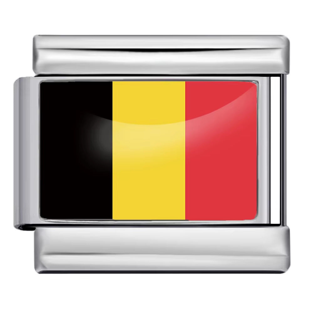 Wholesale Italian Charm Bracelet 9mm DIY Splicing Removable World Flags Stainless Steel Composable Bracelet