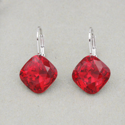 Wholesale magic cube colorful crystal earrings