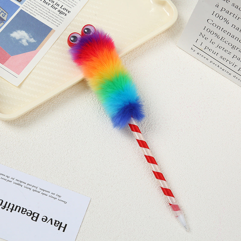 Wholesale 5pcs colorful big eye caterpillar ball pen