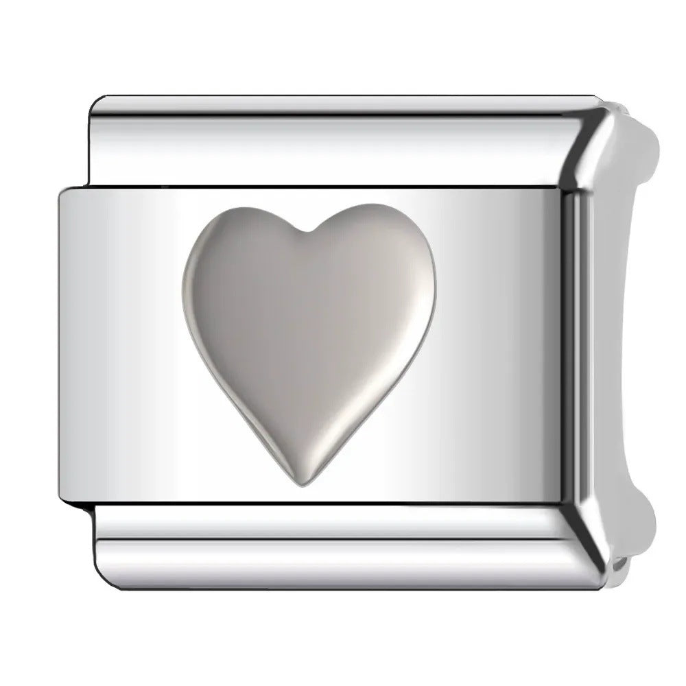Wholesale   Italian Charm Bracelet 9mm DIY heart-shaped  Creative Stainless Steel Composable Bracelet
