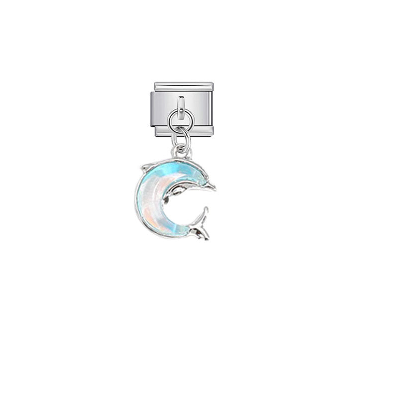 Wholesale Ocean Themed Italian Style DIY Pendant and Bracelet Kit Sweet Painted Stainless Steel Fashion Accessory for Everyday Wear