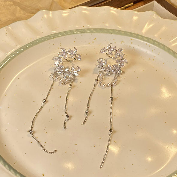 Wholesale Light Luxury Pearl Tassel Ear Clip Earrings