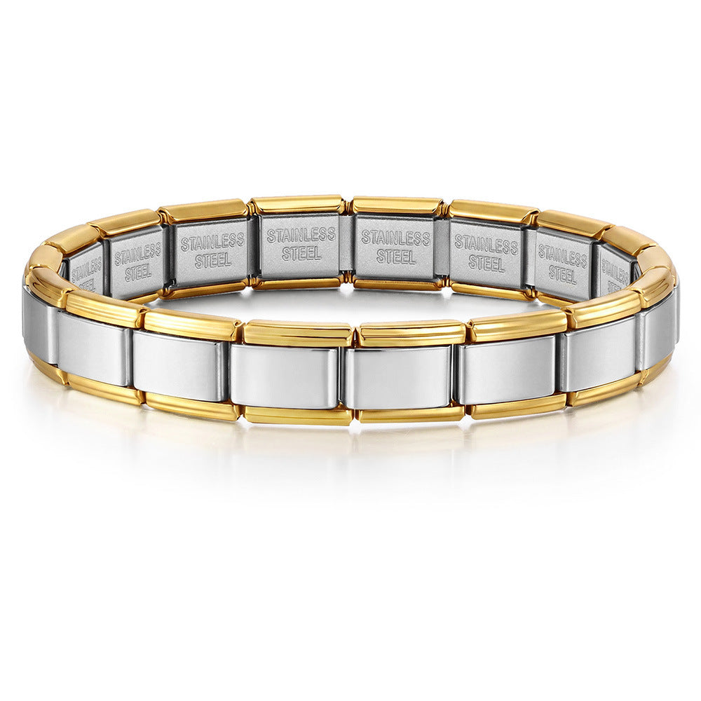 Wholesale Stylish Unisex Electroplated Stainless Steel Italian Charm Bracelet for Everyday Wear and Boutique Resale