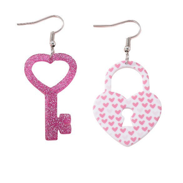 Wholesale Acrylic Valentine's Day Love Key Earrings