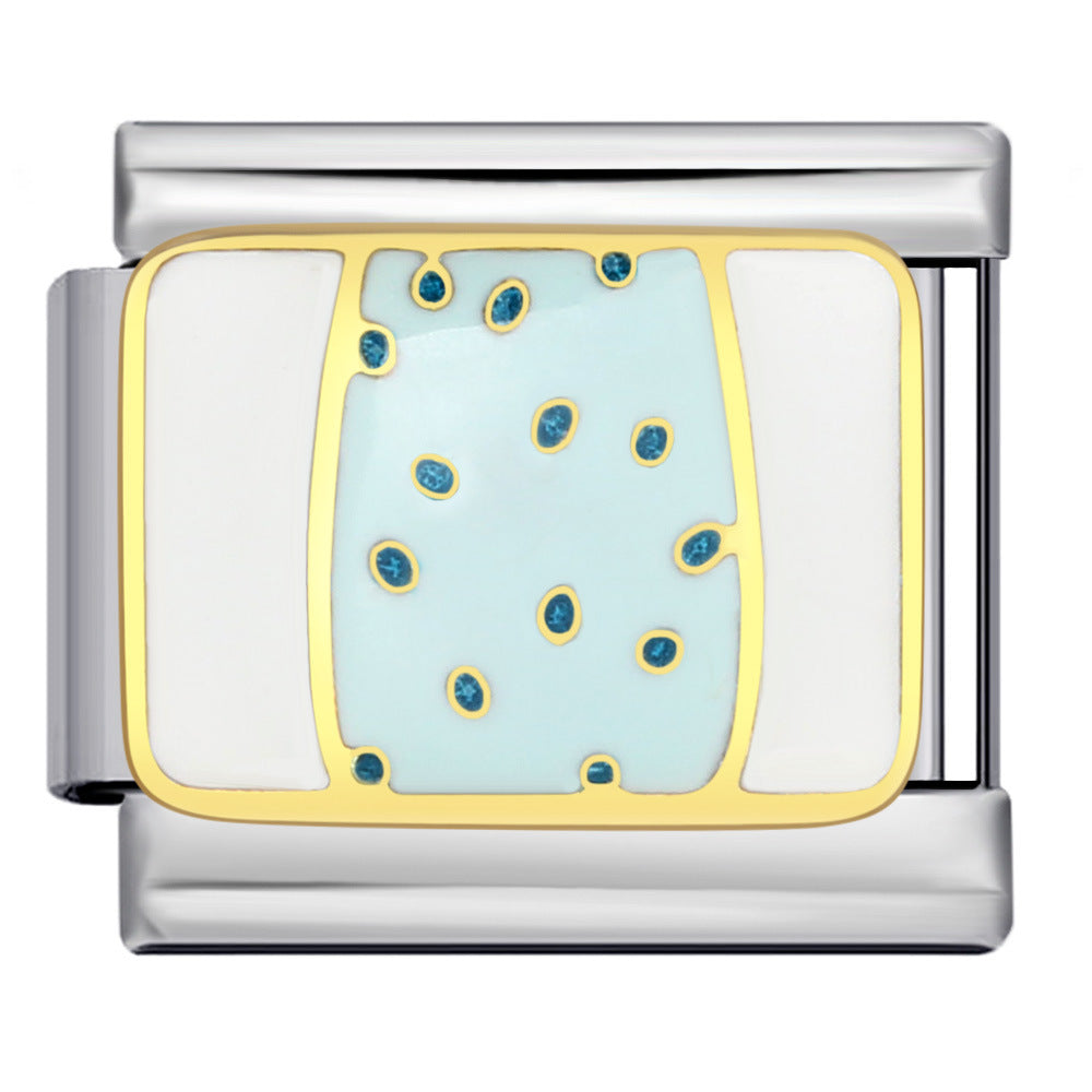 Wholesale 2pcs/pack  Italian Charm Bracelet 9mm DIY Splicing Creative Pattern Stainless Steel Composable Bracelet