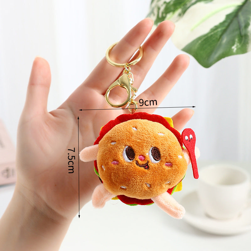 Wholesale Cartoon Chips Burger Hot Dog Plush Keychain ACC-KC-XiaW002