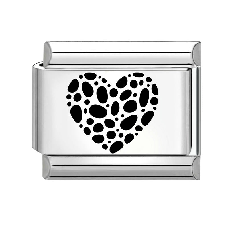 Wholesale 9mm Italian Charm Starter Bracelets DIY Black and white Creative Stainless Steel Composable Bracelet