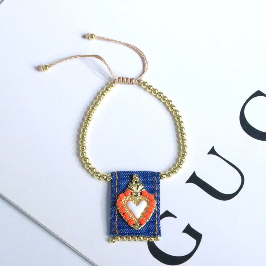 Wholesale Copper bead heart-shaped bracelet