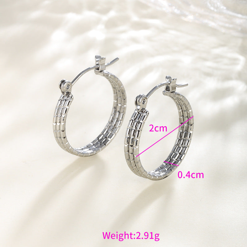 Wholesale Stainless steel heart-shaped large circle earrings
