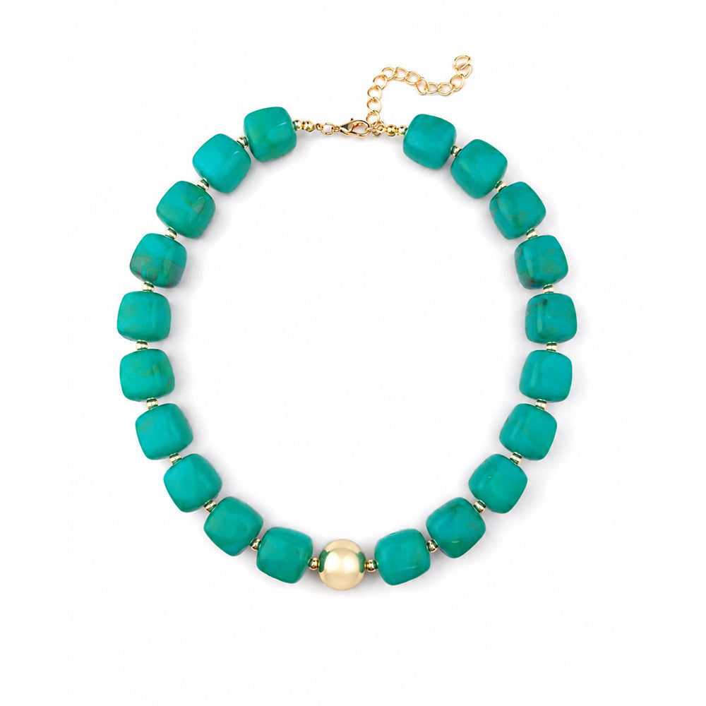 Wholesale Sweet Style Colorful Sugar Cube Acrylic Beaded Necklace Handmade Jewelry