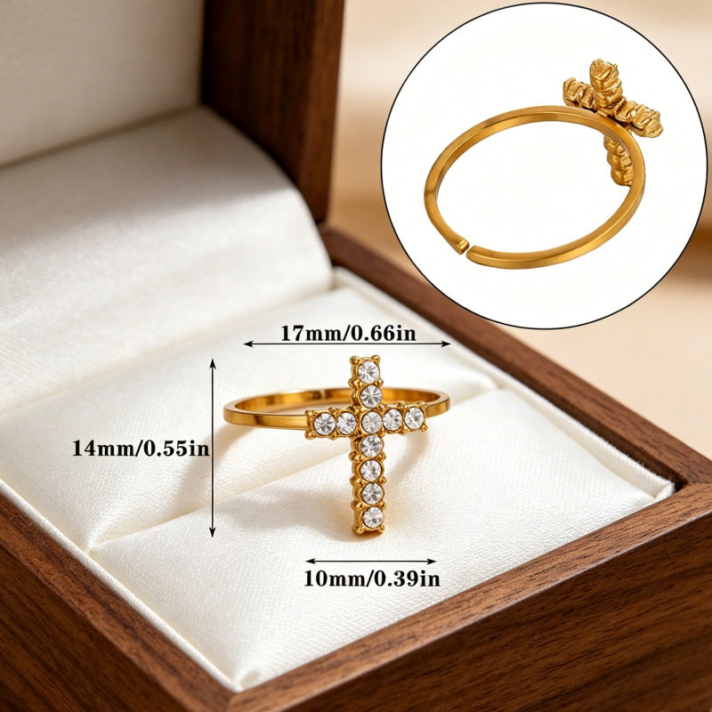 Wholesale Gold Plated Stainless Steel Cross Bracelet Unisex Fashion Jewelry Accessory for Boutique Resale