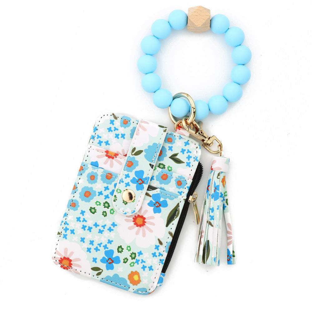 Wholesale Silicone Handstring Floral Folded  Wristlet Keychain
