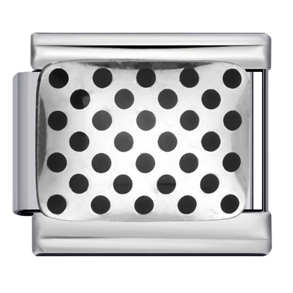Wholesale DIY Modular Stainless Steel Bracelet with Polka Dot Pattern - Jewelry Accessory for Boutique Resale