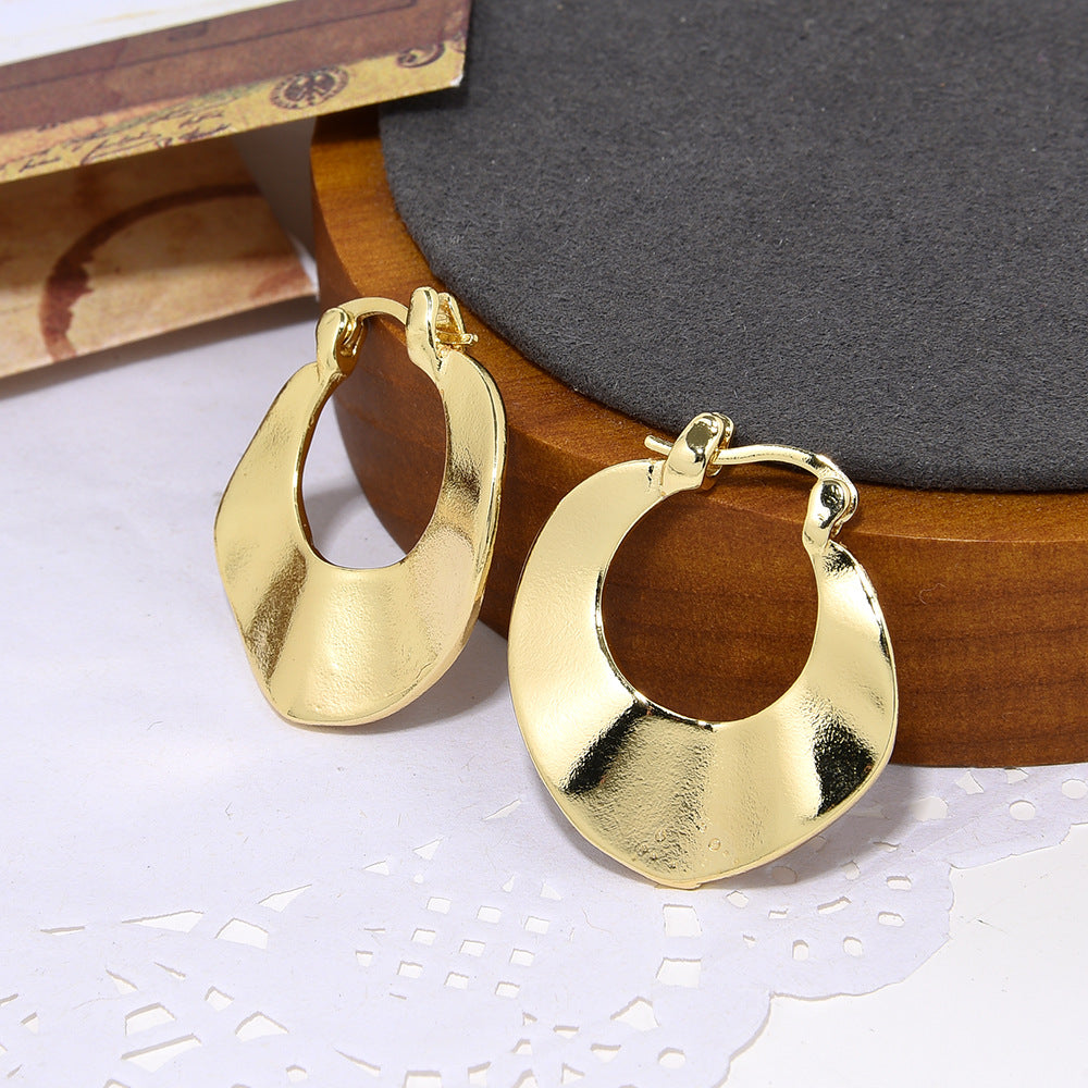 Wholesale  gold wave-shaped ladies earrings