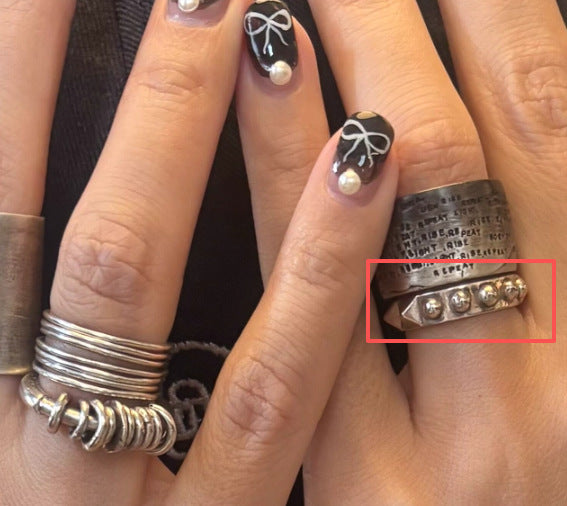 Wholesale Trendy Geometric Stackable Rings Set for Women,  Fashion Layered Cuff Rings,  Everyday Jewelry Accessory Gift