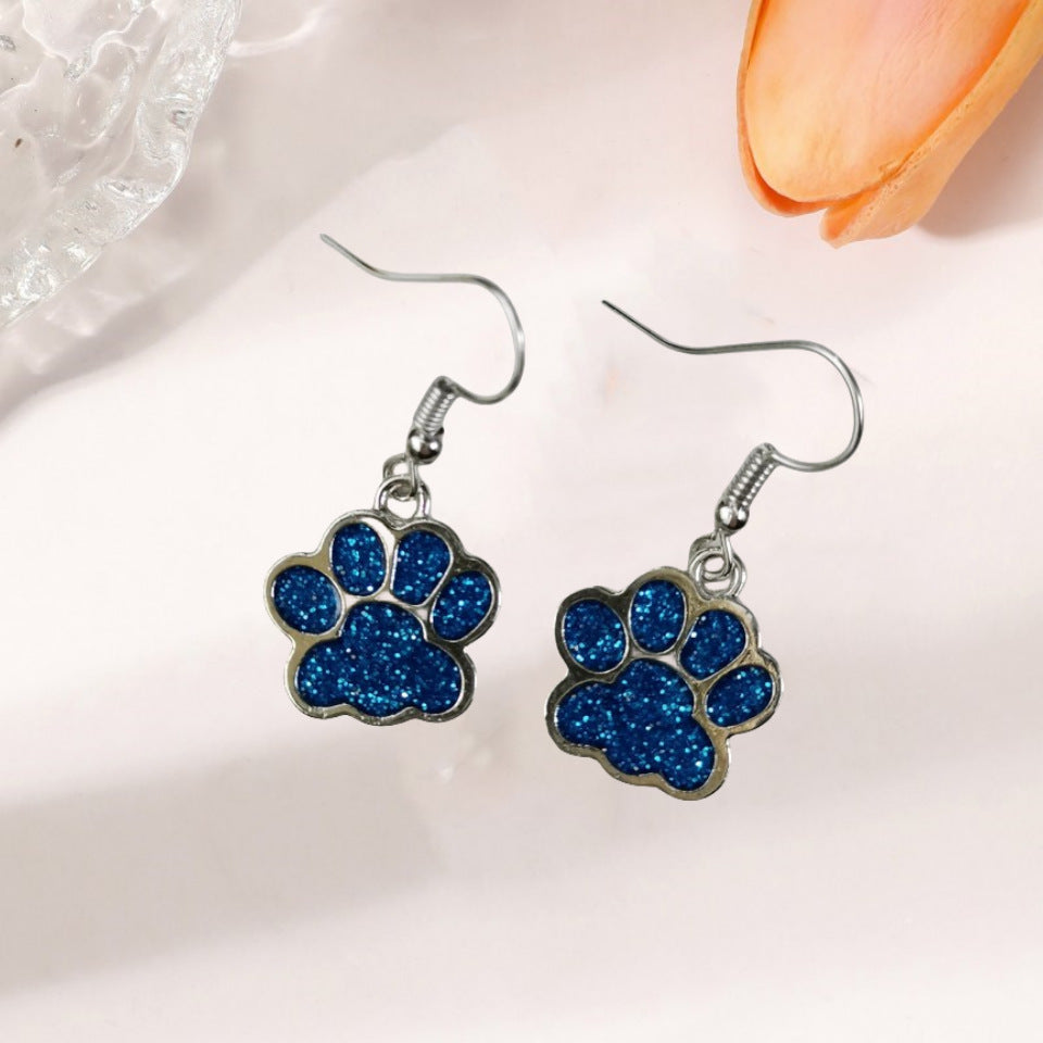 Wholesale Cute Creative Dog Footprint Pendant Oil Drop Earrings Cute Earrings ACC-ES-JunJie004