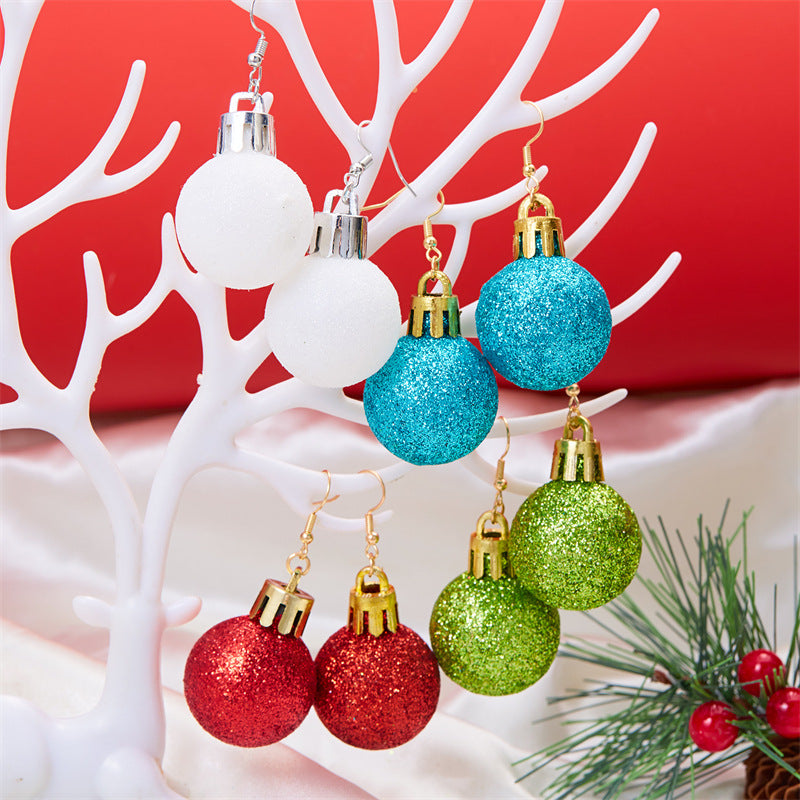 Wholesale Christmas Acrylic glossy sequin bulb ear hook earrings