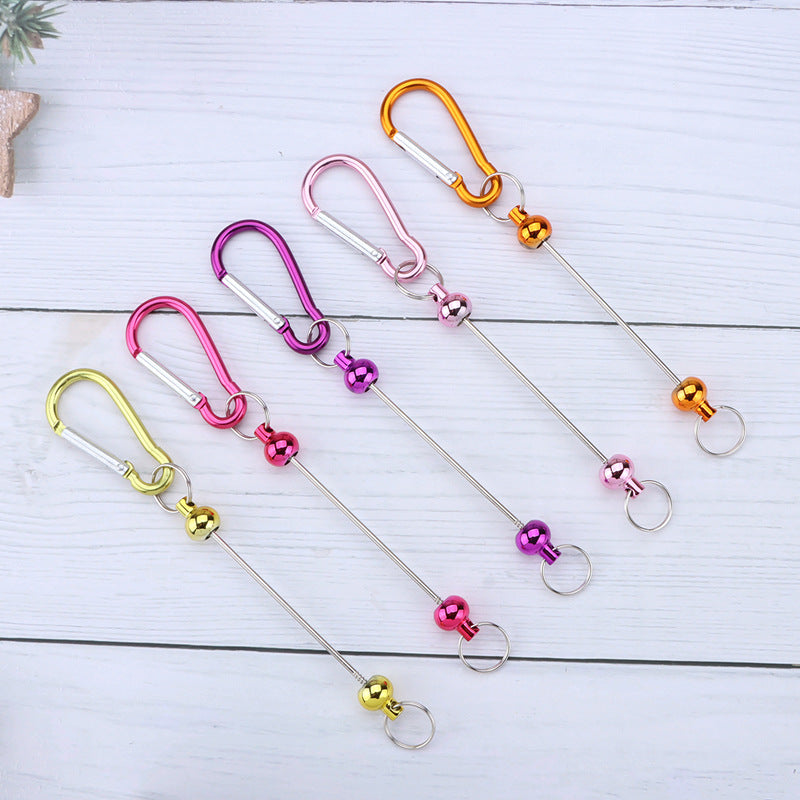 Wholesale 10pcs Beadable Keychains Carabiner D-Shaped Lock Buckle ACC-KC-JinBN001