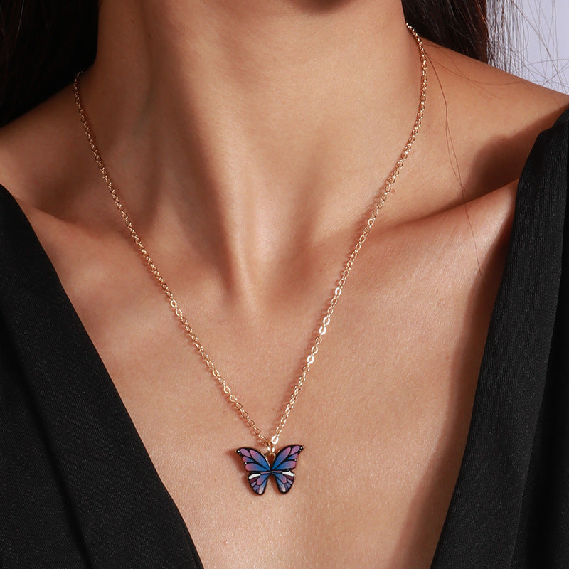 Wholesale Big Eyes Butterfly Pendant Clavicle Necklace ACC-NE-YueSen027