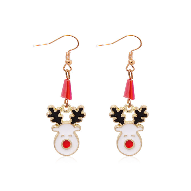 Wholesale Christmas Alloy Oil Drop Christmas Tree Snowflake Earrings ACC-ES-Bingl005