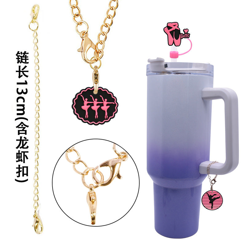 Wholesale Random 100pcs Ballet Series Straw Cover 10MM Straw Tube Cap