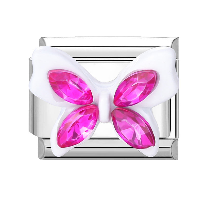 Wholesale Italian Charm Bracelet 9mm DIY Splicing Butterfly Series Stainless Steel Composable Bracelet