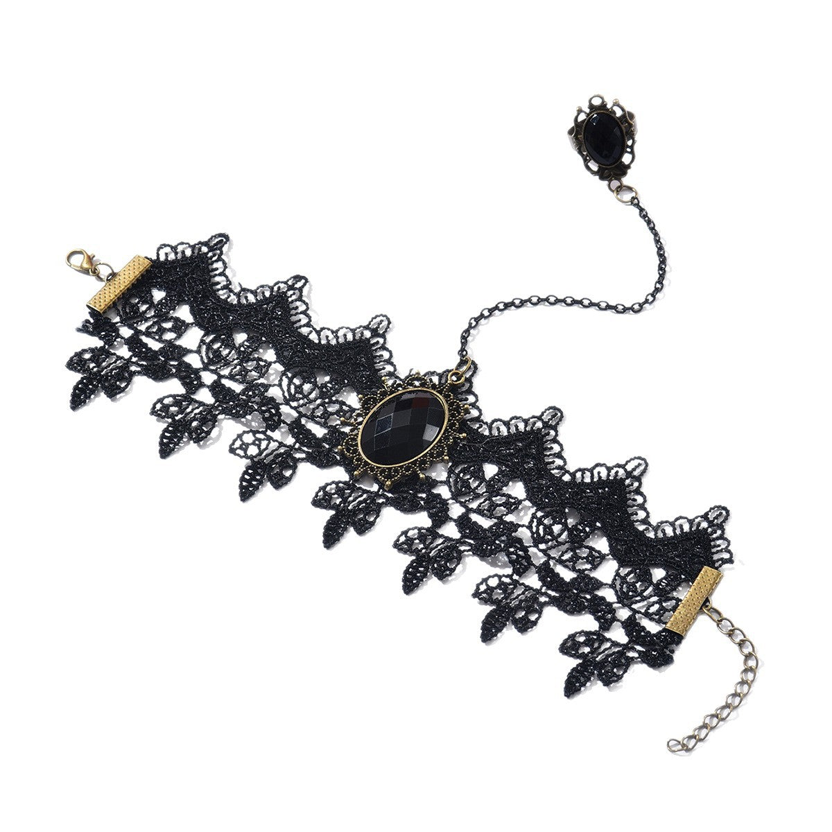 Wholesale  Gothic Style  Retro Artificial Gemstone Lace Bracelet