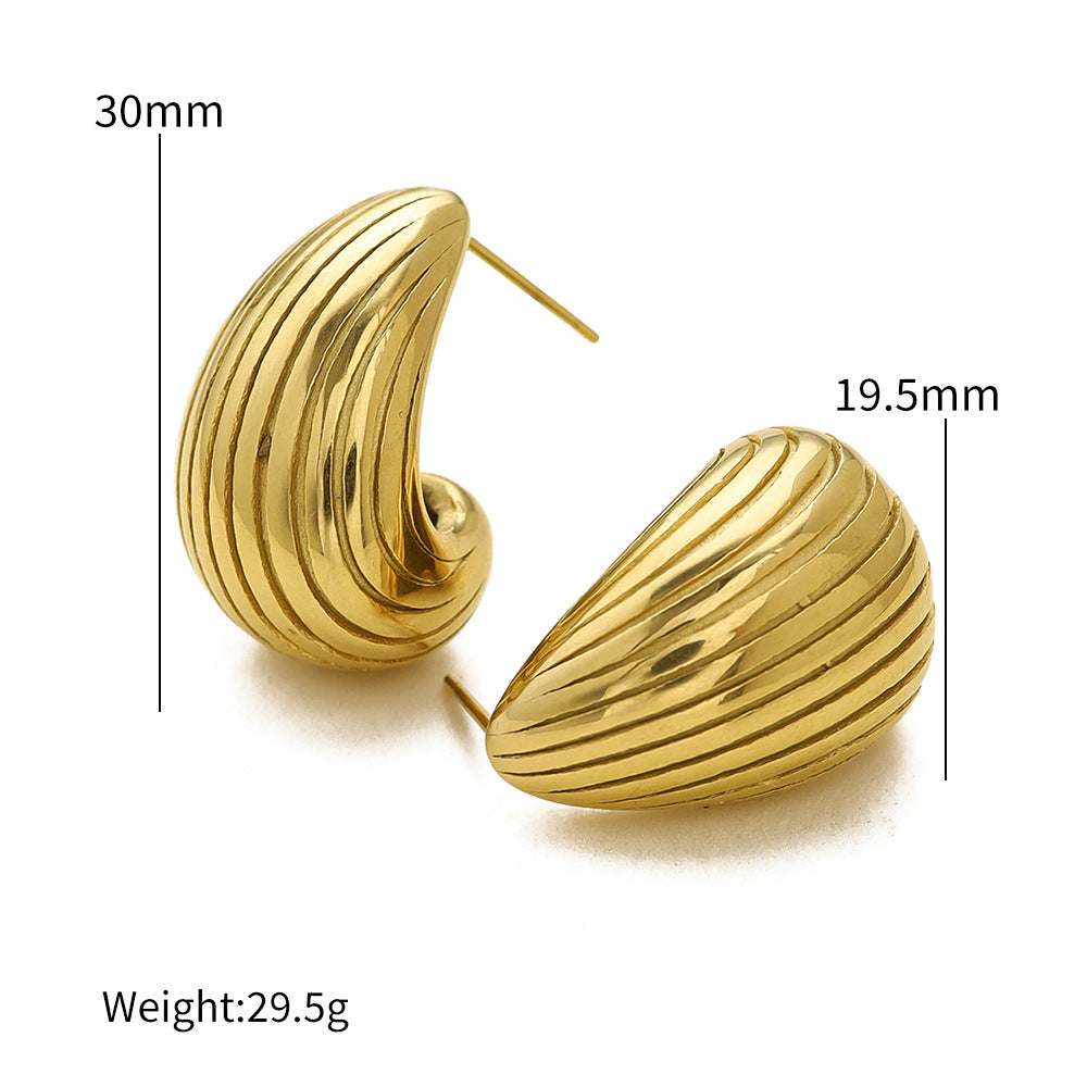 Wholesale 18K Gold Drop Titanium Steel Earrings ACC-ES-Yachan002