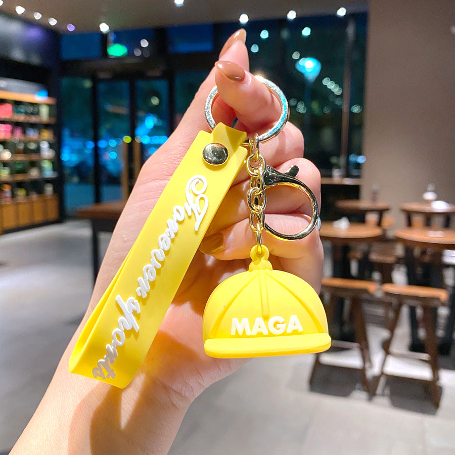 Wholesale Cartoon Hat PVC Soft Keychain Creative Keychain ACCVIP-KC-XinShu003