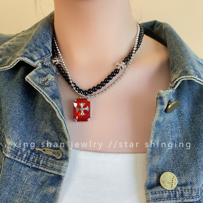 Wholesale   Love Beaded Clavicle Chain Necklace