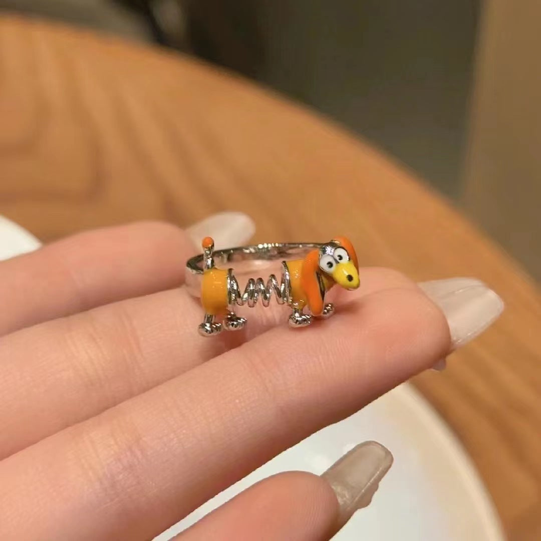 Wholesale Funny cute spring dog ring open ring