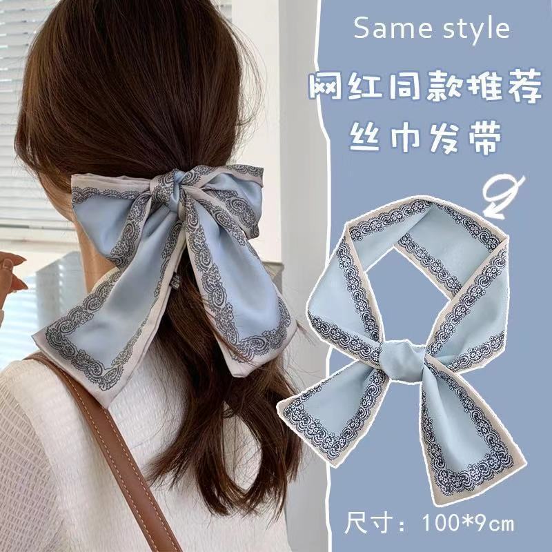Wholesale Retro Bow Ribbon Streamer Mori Headband Hair Scrunchies ACC-HS-Weim002