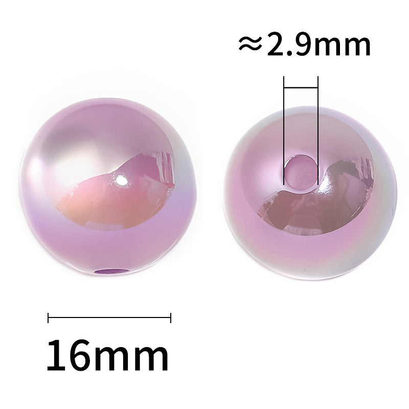 Wholesale 100pcs16mmUV Coated Resin Cat Eye Beads Straight Hole Round Beads Diy Accessories ACC-BDS-BLG054