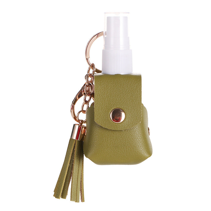 Wholesale Chic 30Ml Portable Skincare Refillable Keychain Bottle With Artificial Leather Case For Travel And Gift