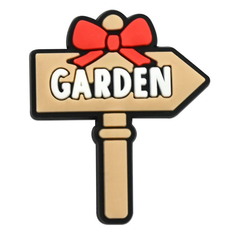 Wholesale Random 100pcs  Spring Picnic Series  PVC Soft Rubber Shoe Buckle Decoration