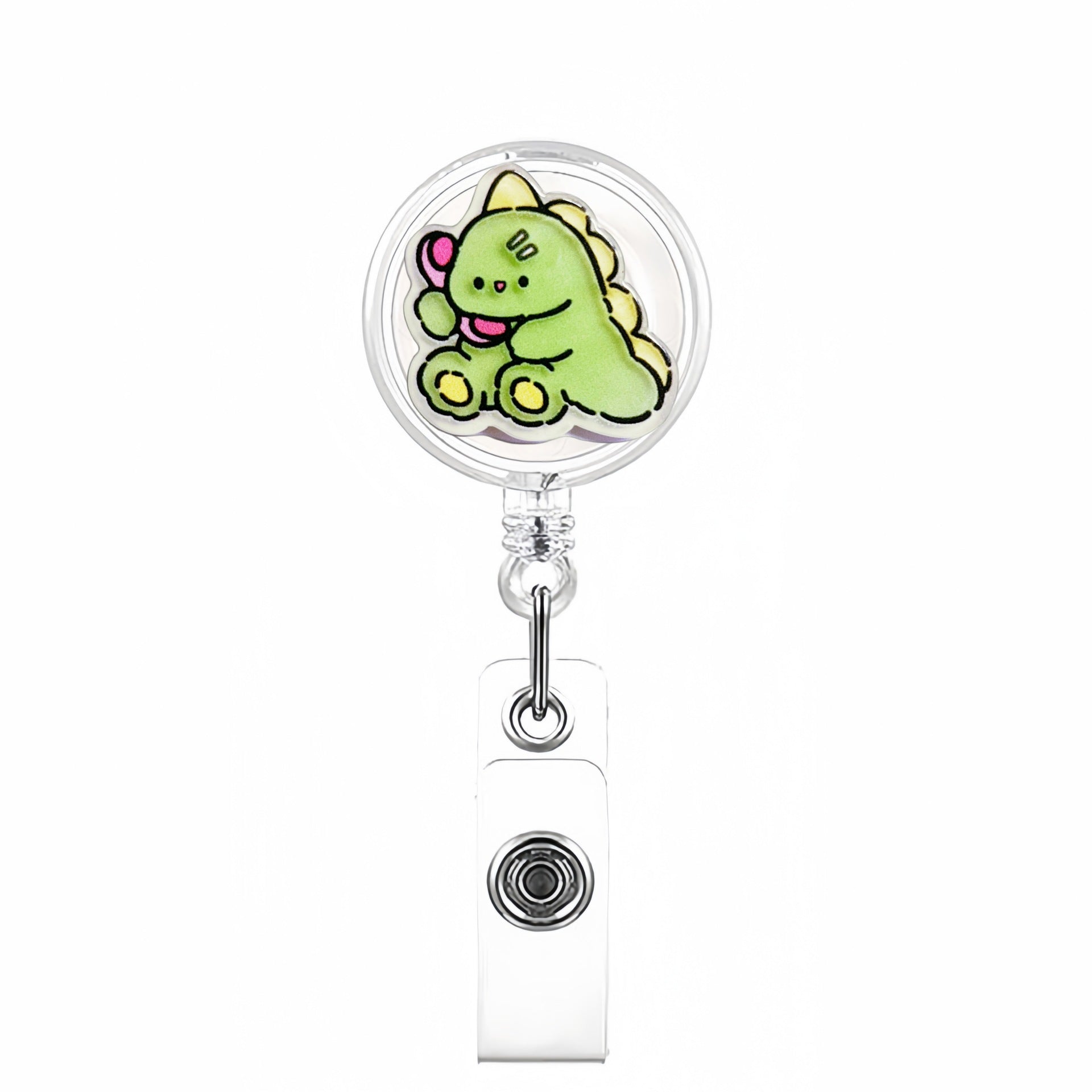 Wholesale Cute Cartoon Monster Series Acrylic Retractable Rotating Badge Keychain