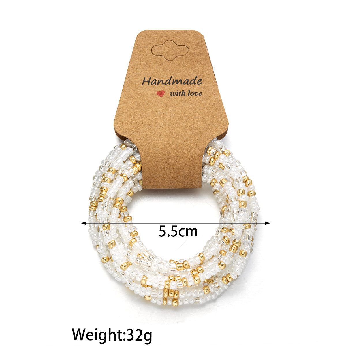 Wholesale Rice bead crystal pearl beaded multi-layered elastic bracelet