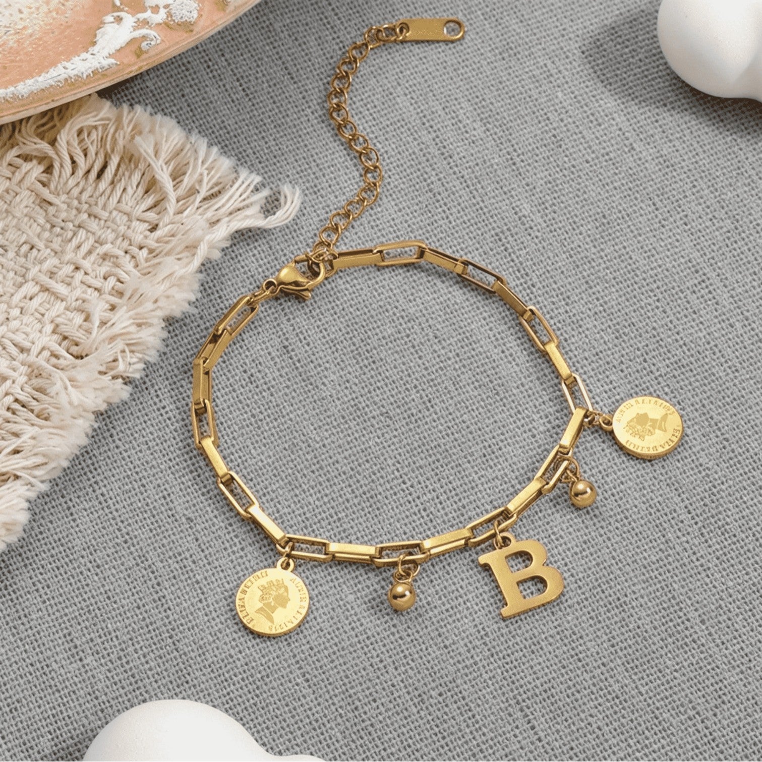 Wholesale Titanium Steel Gold Plated Letter Design Bracelet - Chic Fashion Accessory for Everyday Wear