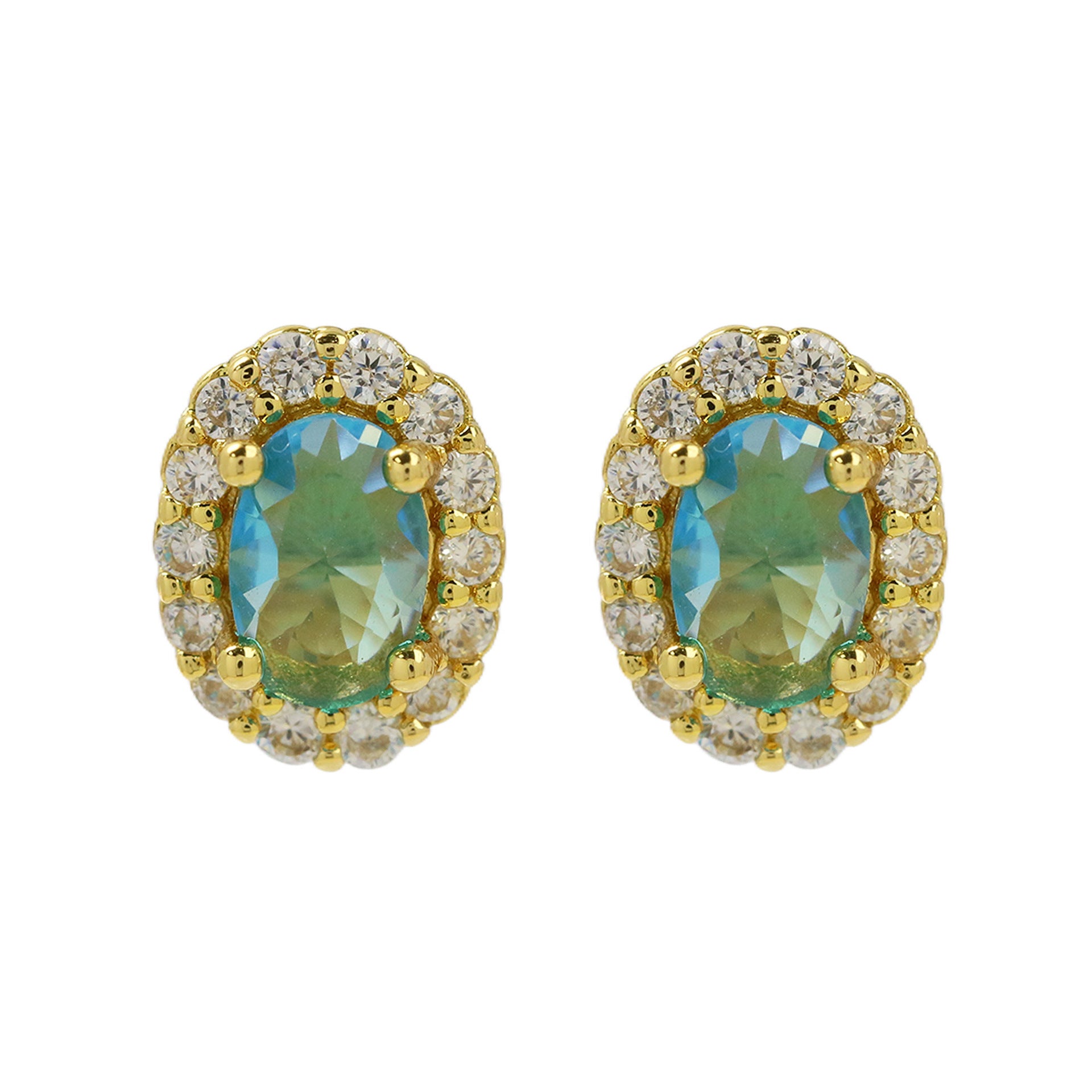 Wholesale  Brass Color Gem December Birthstone Birthstone Earrings