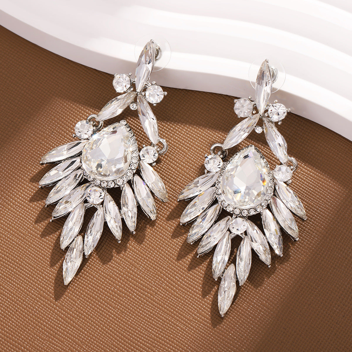 Wholesale Full Diamond Oval Tassel Earrings Luxury Earrings ACC-ES-YiN002